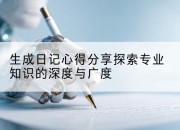 生成日记心得分享探索专业知识的深度与广度