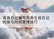 高效日记编写指南生成日记内容与时间管理技巧