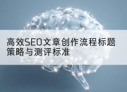 高效SEO文章创作流程标题策略与测评标准