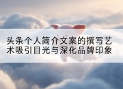 头条个人简介文案的撰写艺术吸引目光与深化品牌印象