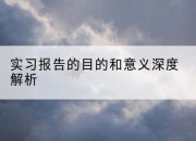 实习报告的目的和意义深度解析