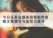 今日头条自媒体视频制作攻略文案撰写与呈现力提升