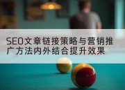 SEO文章链接策略与营销推广方法内外结合提升效果