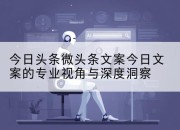 今日头条微头条文案今日文案的专业视角与深度洞察