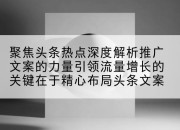 聚焦头条热点深度解析推广文案的力量引领流量增长的关键在于精心布局头条文案