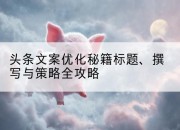头条文案优化秘籍标题、撰写与策略全攻略