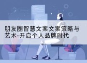 朋友圈智慧文案文案策略与艺术-开启个人品牌时代