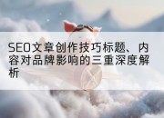 SEO文章创作技巧标题、内容对品牌影响的三重深度解析