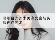 吸引目光的求关注文案与头条创作艺术