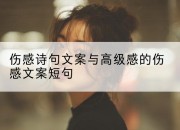 伤感诗句文案与高级感的伤感文案短句