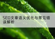 SEO文章语义优化与常见错误解析