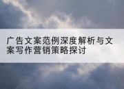 广告文案范例深度解析与文案写作营销策略探讨