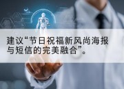 建议“节日祝福新风尚海报与短信的完美融合”。