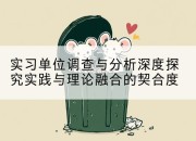 实习单位调查与分析深度探究实践与理论融合的契合度