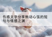 伤感文字分享触动心弦的短句与情感之渊