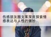伤感朋友圈文案深度探索情感表达与人性的微妙