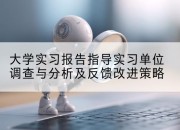 大学实习报告指导实习单位调查与分析及反馈改进策略