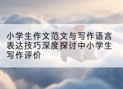小学生作文范文与写作语言表达技巧深度探讨中小学生写作评价