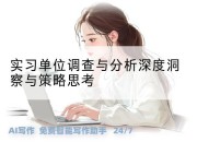 实习单位调查与分析深度洞察与策略思考
