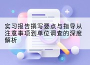 实习报告撰写要点与指导从注意事项到单位调查的深度解析