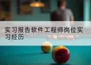 实习报告软件工程师岗位实习经历