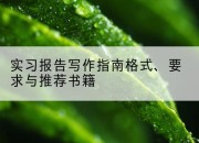 实习报告写作指南格式、要求与推荐书籍