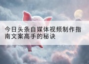 今日头条自媒体视频制作指南文案高手的秘诀