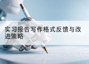 实习报告写作格式反馈与改进策略