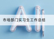 市场部门实习生工作总结