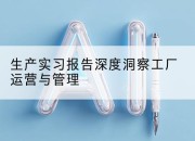 生产实习报告深度洞察工厂运营与管理
