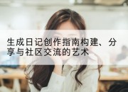 生成日记创作指南构建、分享与社区交流的艺术