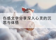 伤感文字分享深入心灵的沉思与体悟