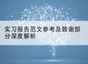 实习报告范文参考及致谢部分深度解析