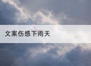 文案伤感下雨天