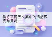 伤感下雨天文案中的情感深度与共鸣