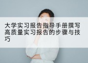 大学实习报告指导手册撰写高质量实习报告的步骤与技巧