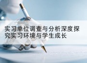 实习单位调查与分析深度探究实习环境与学生成长