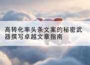 高转化率头条文案的秘密武器撰写卓越文章指南