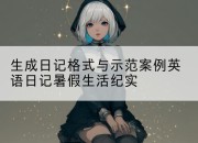 生成日记格式与示范案例英语日记暑假生活纪实