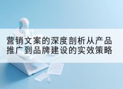 营销文案的深度剖析从产品推广到品牌建设的实效策略
