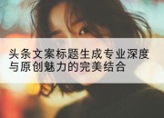 头条文案标题生成专业深度与原创魅力的完美结合