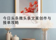 今日头条微头条文案创作与接单攻略