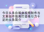今日头条自媒体视频制作与文案创作指南打造吸引力十足的头条简介