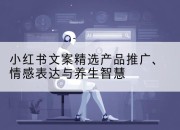 小红书文案精选产品推广、情感表达与养生智慧