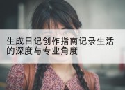 生成日记创作指南记录生活的深度与专业角度