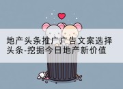 地产头条推广广告文案选择头条-挖掘今日地产新价值