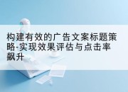 构建有效的广告文案标题策略-实现效果评估与点击率飙升