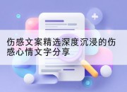 伤感文案精选深度沉浸的伤感心情文字分享