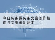 今日头条微头条文案创作指南与文案策划范本