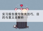 实习报告撰写指南技巧、目的与意义全解析